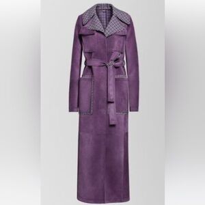 Bottega Vaneta long purple & plaid Coat